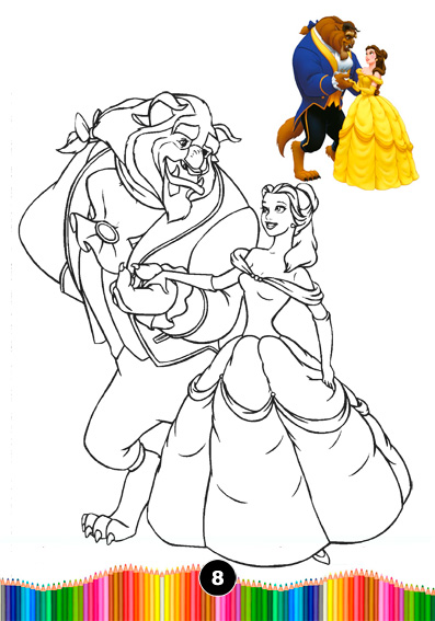 desenho da Bela para colorir