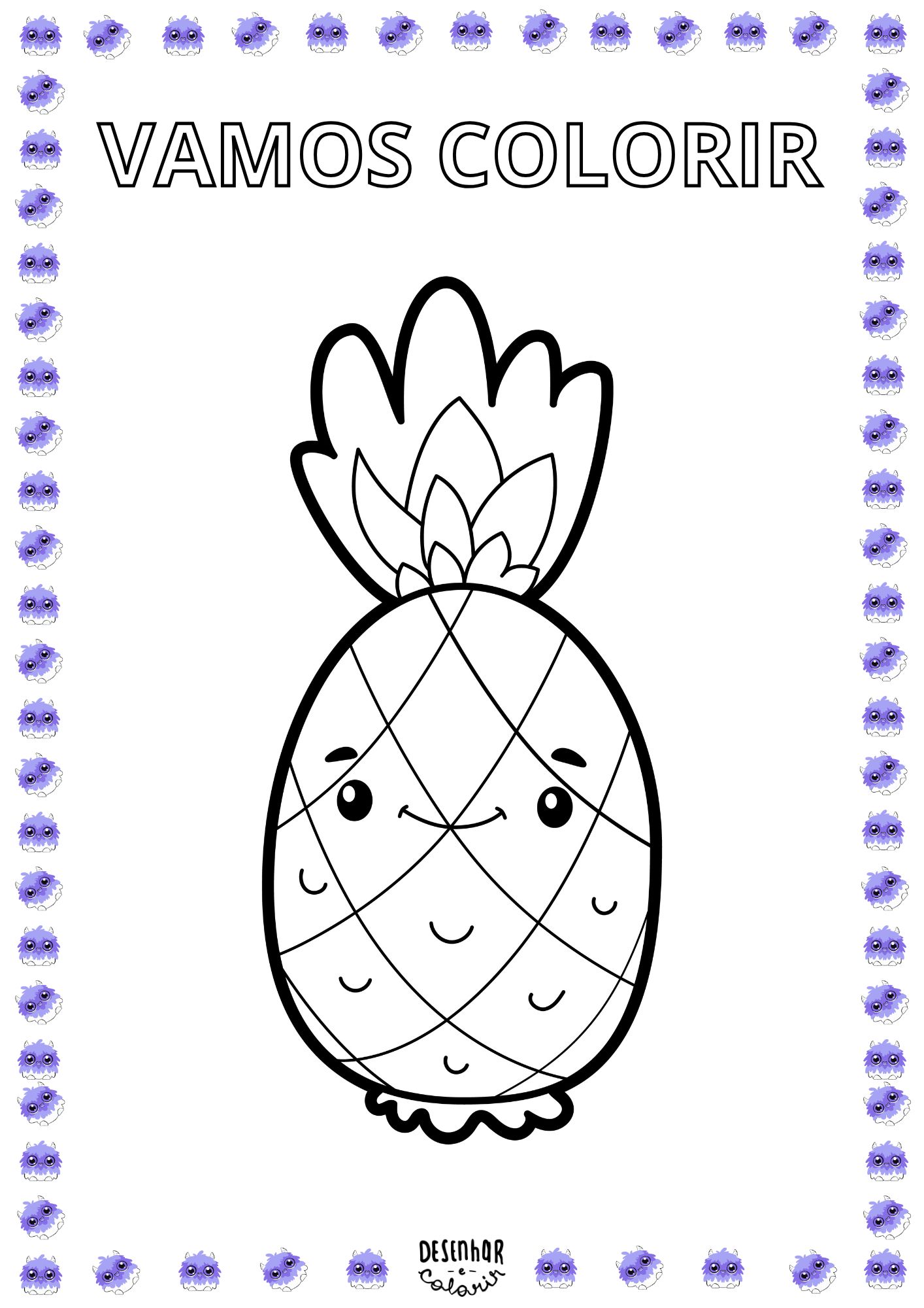 desenho de abacaxi tropical