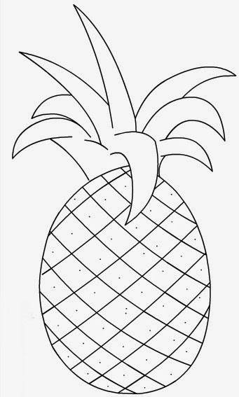 desenho de abacaxi com coroa