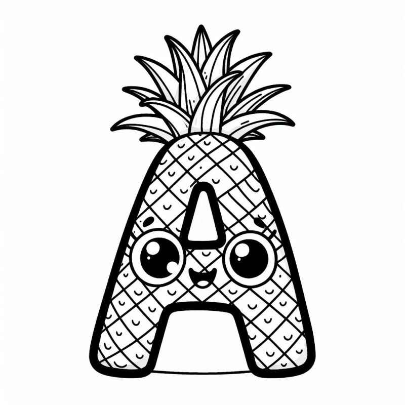 desenho de abacaxi tropical