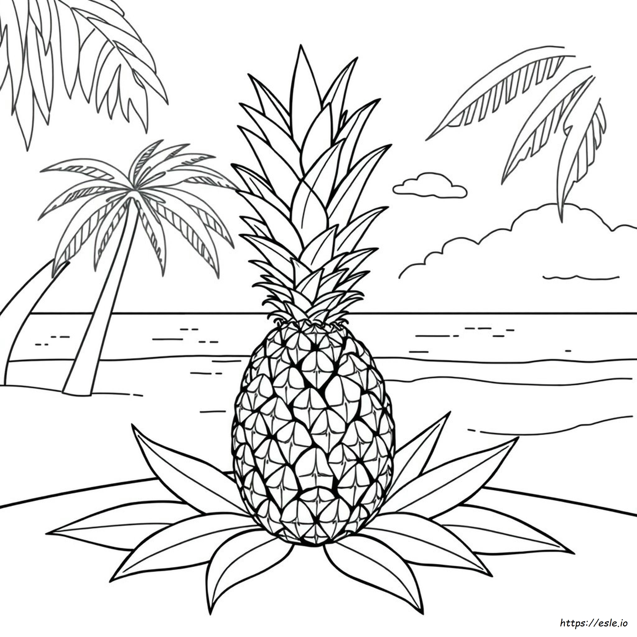 abacaxi com óculos para colorir