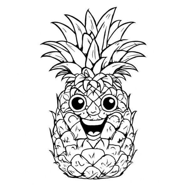 desenho de abacaxi com coroa