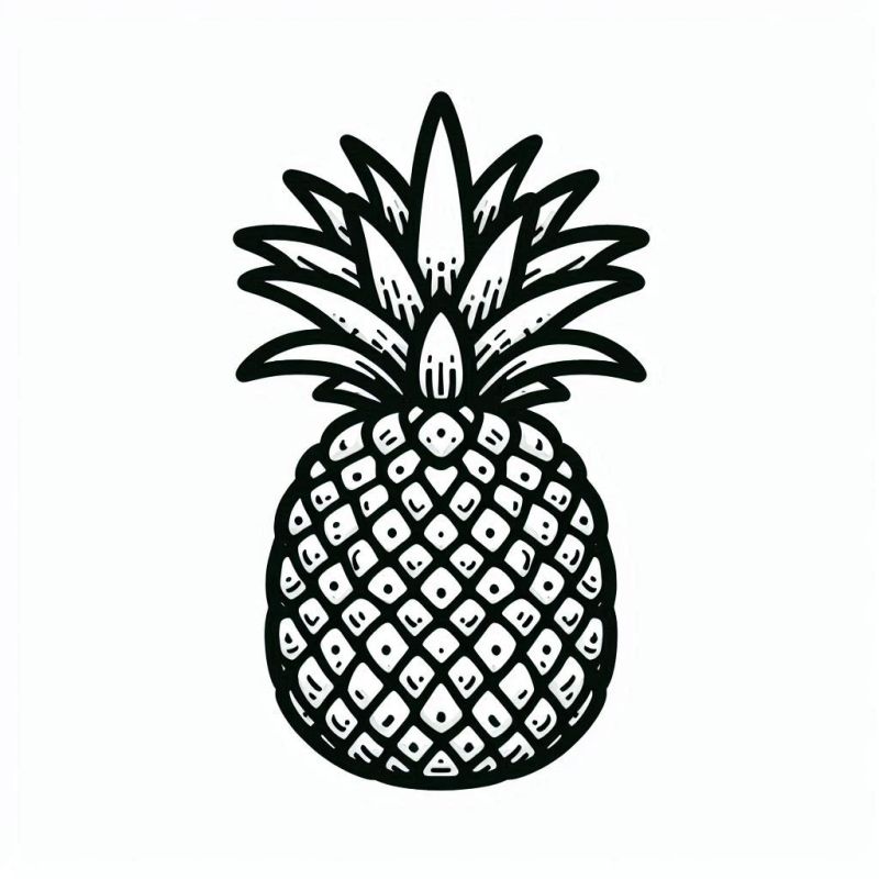 desenho de abacaxi tropical