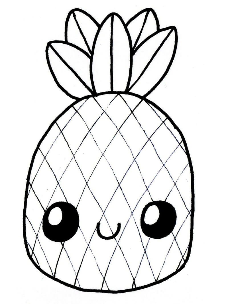 abacaxi com óculos para colorir