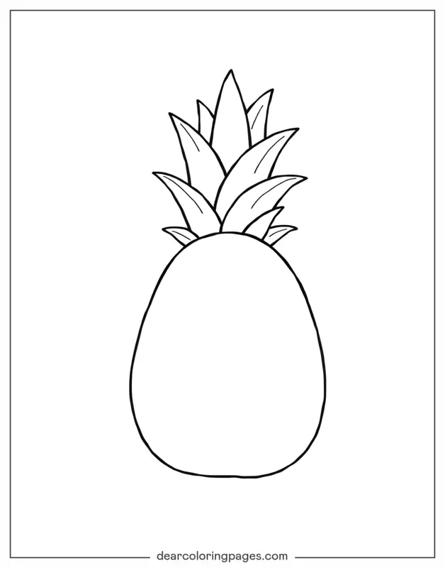 desenho de abacaxi com coroa