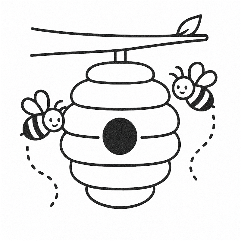 desenho abelha e flor