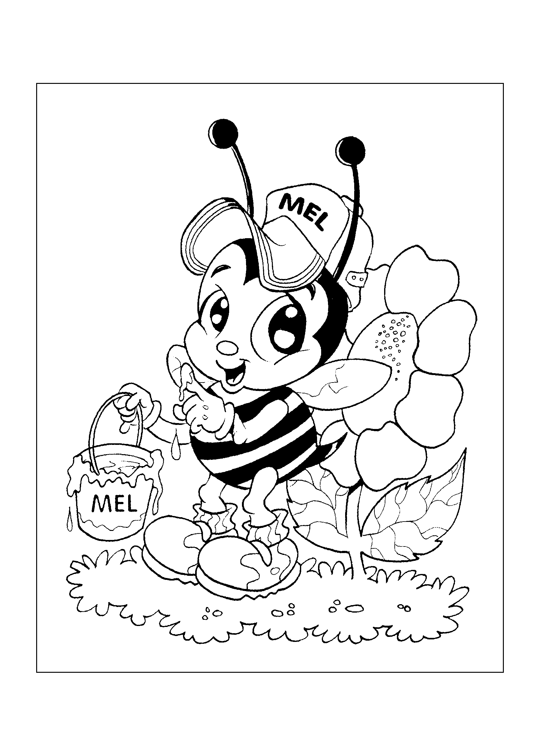 atividade com abelha para colorir