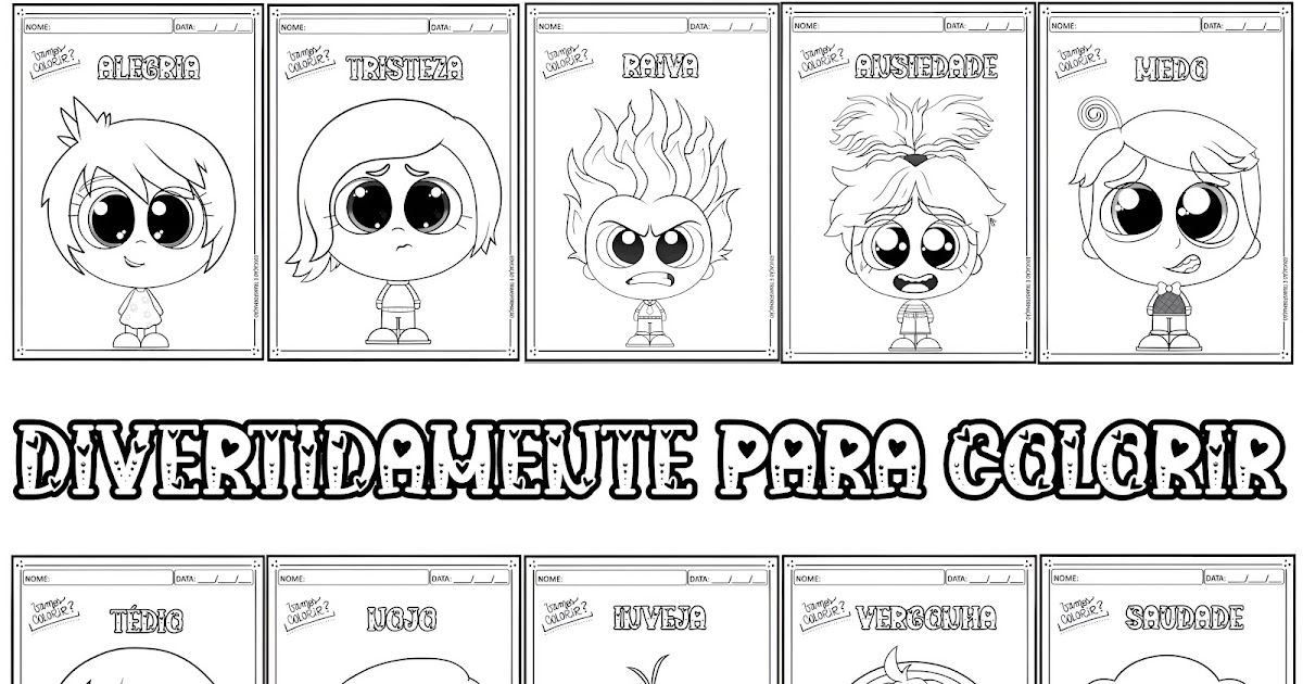 desenhos fofos Divertida Mente para colorir