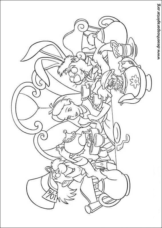 Desenhos gigantes Alice para pintar