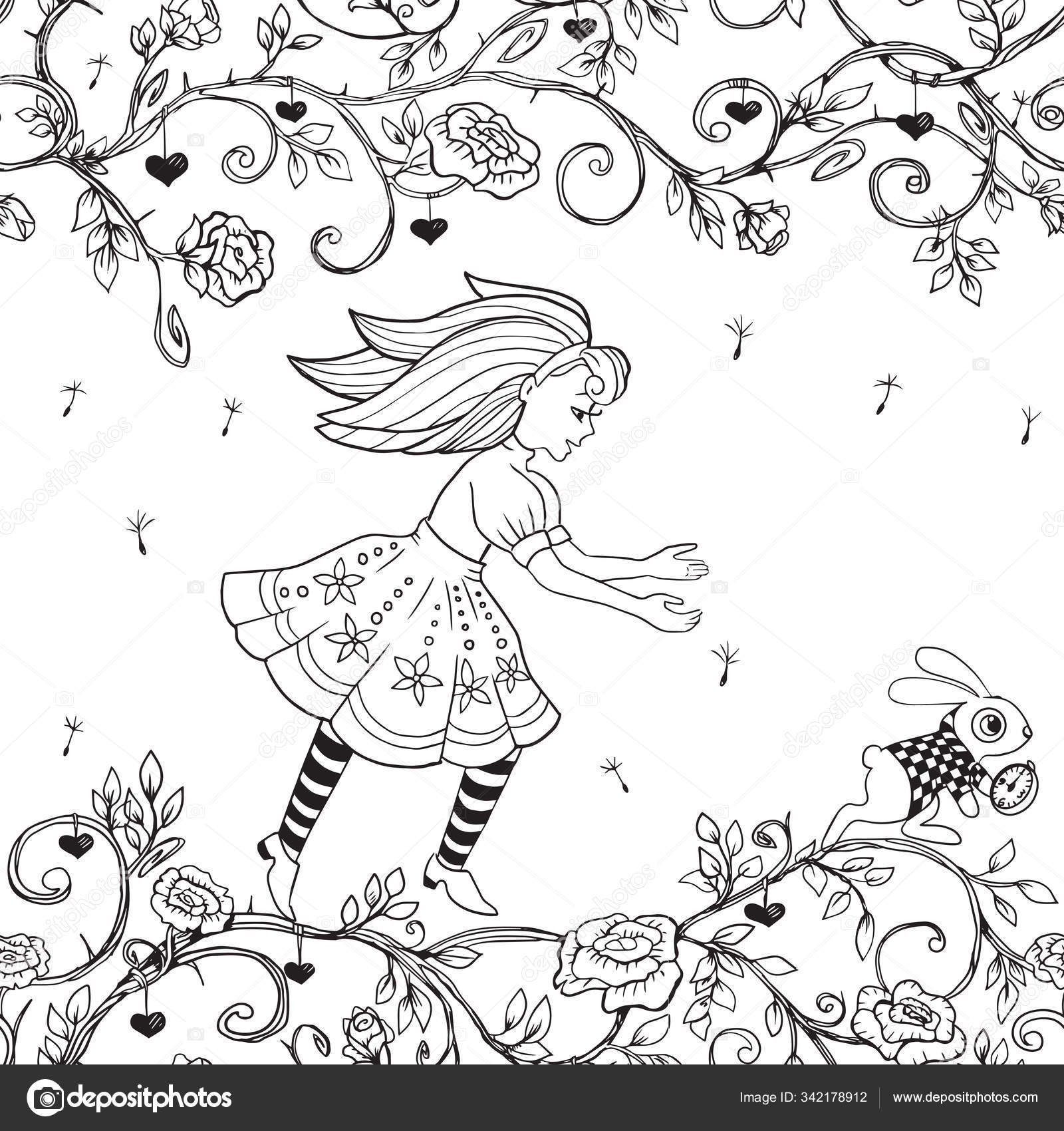 Desenhos Alice no País das Maravilhas para imprimir
