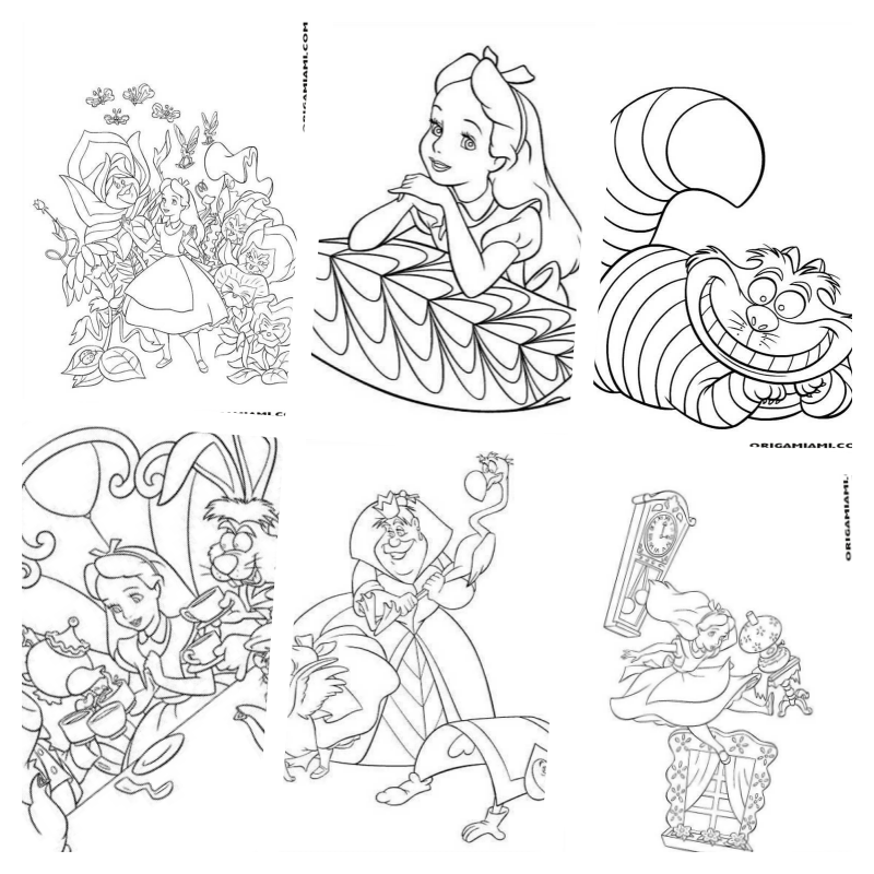 Desenhos gigantes Alice para pintar