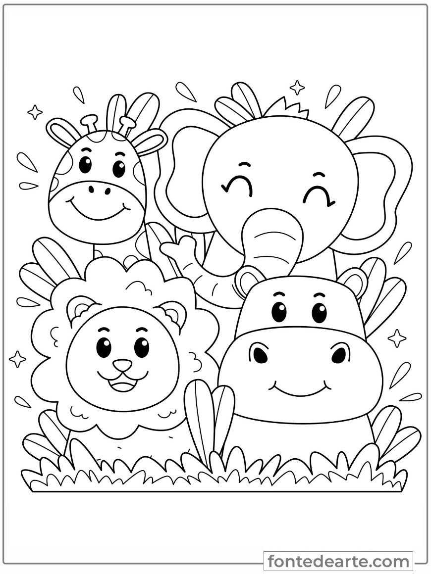desenhos de animais para colorir pdf