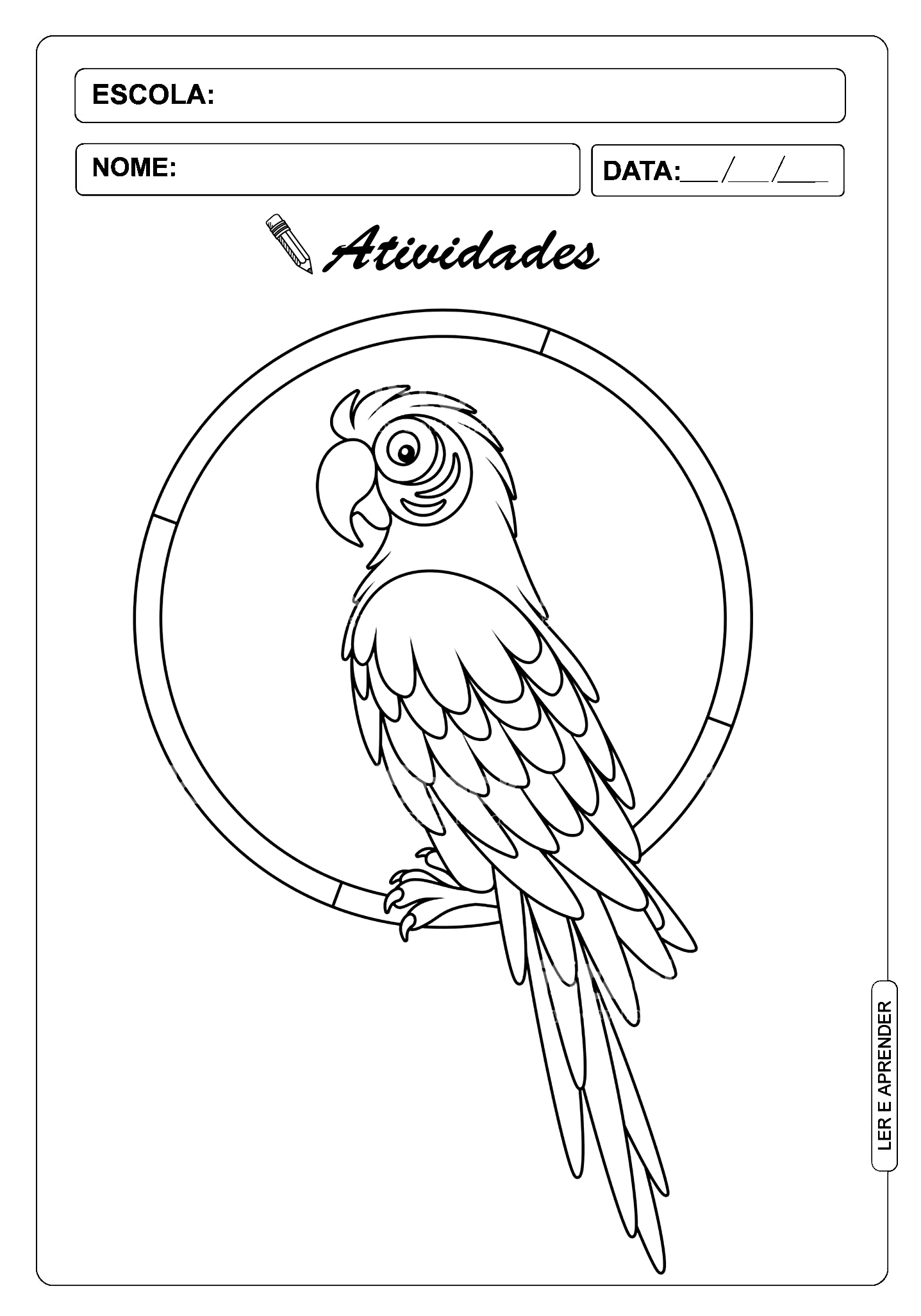 atividade infantil arara azul