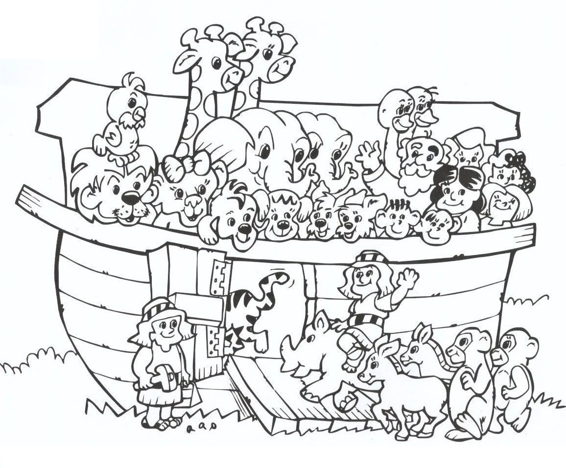 ilustração arca de noé para colorir