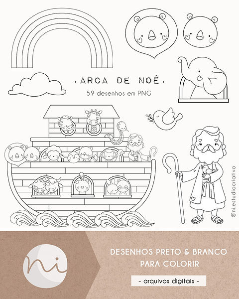 impressão arca de noé para colorir