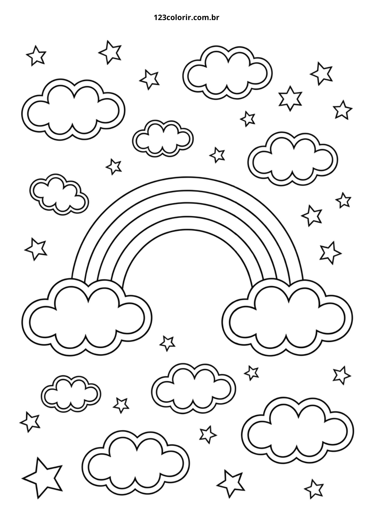 desenho de arco íris para imprimir