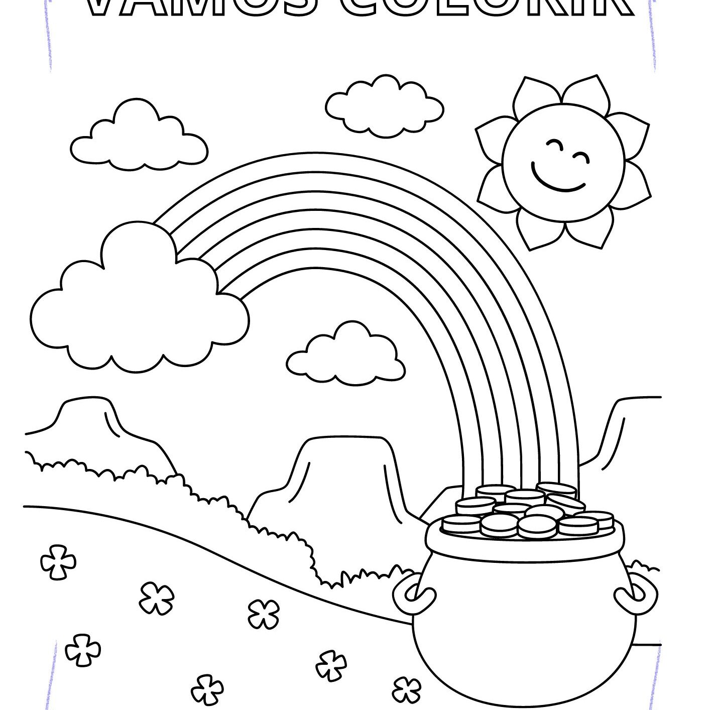 desenho de arco íris para imprimir