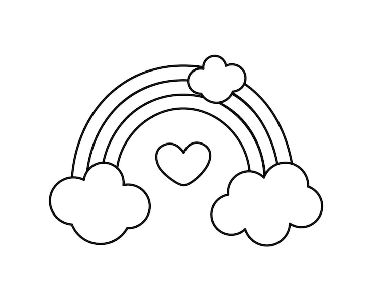 como desenhar um arco íris para colorir