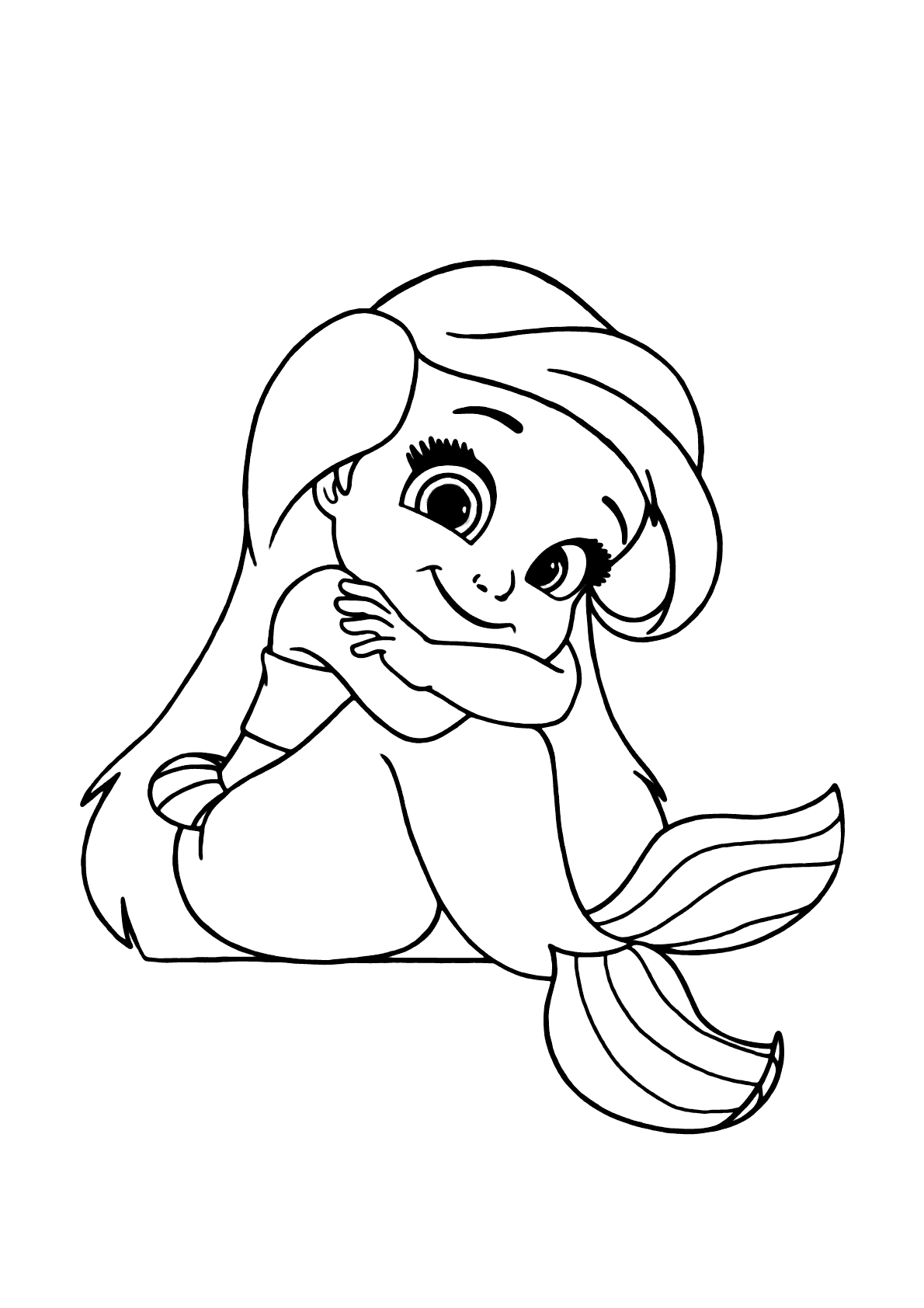 Ariel negra para colorir
