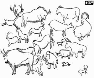 pinturas rupestres para colorir