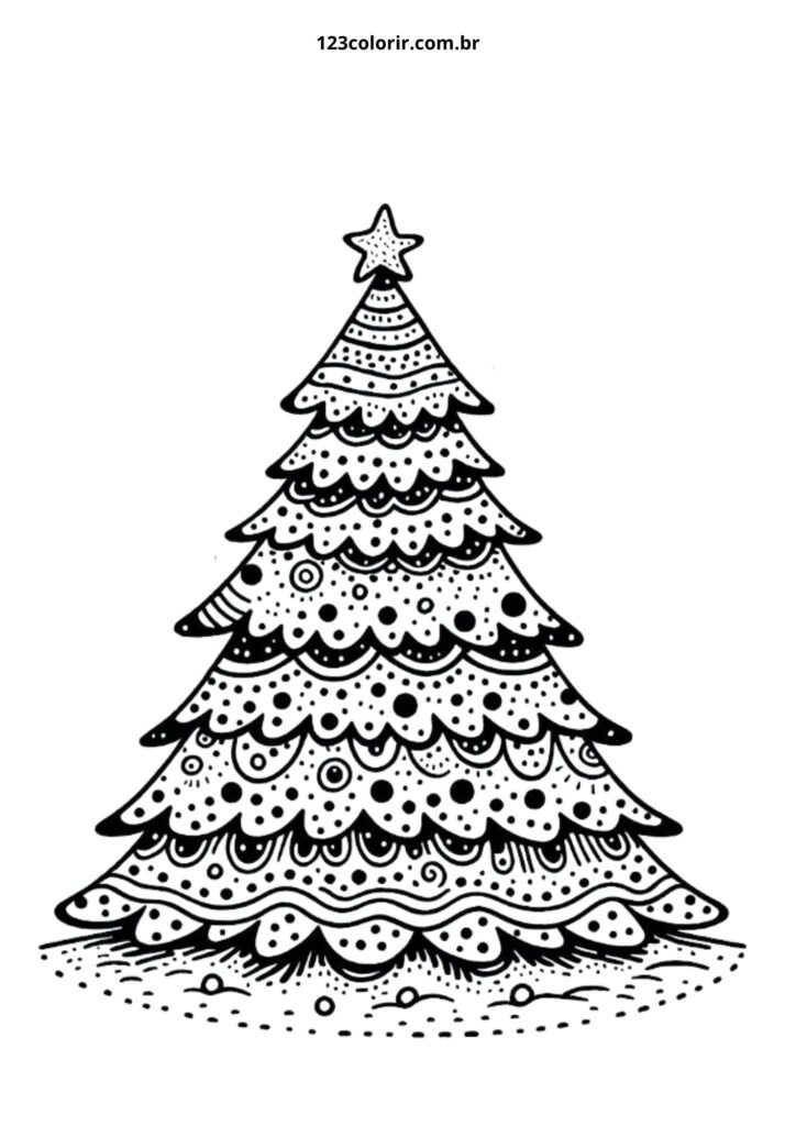 desenho de árvore de natal para pintar