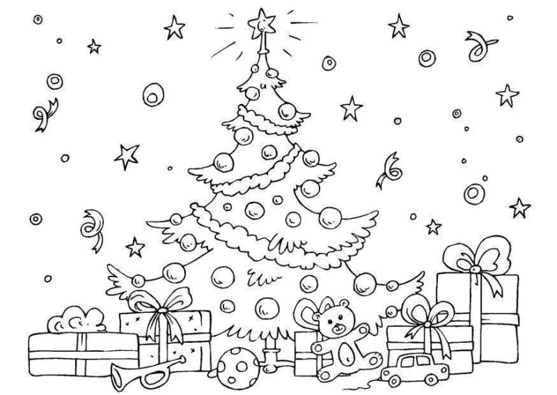 árvore de natal para imprimir e colorir