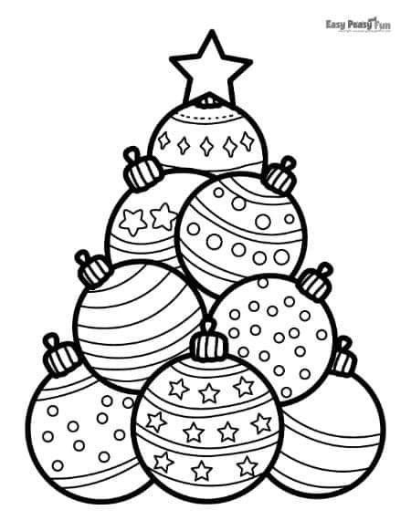 árvore de natal minimalista para colorir