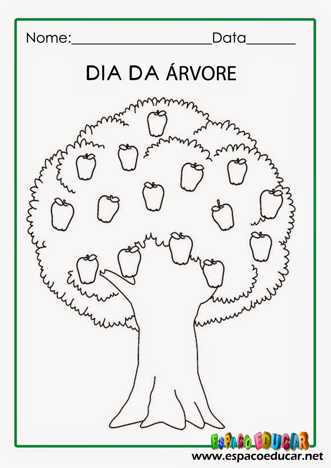 colorir árvores frutíferas