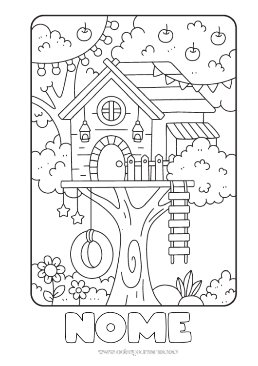 dia da árvore para colorir