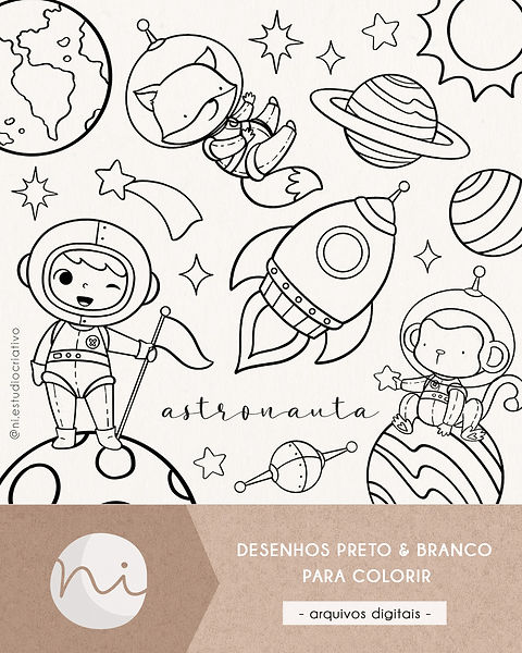 atividade infantil astronauta