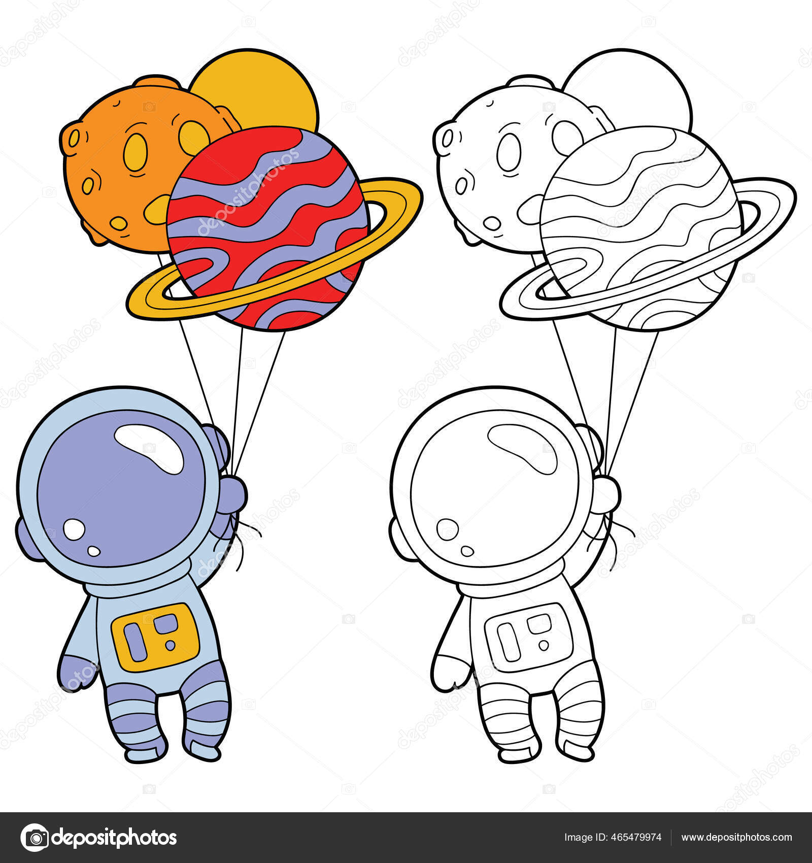 astronauta cartoon para colorir