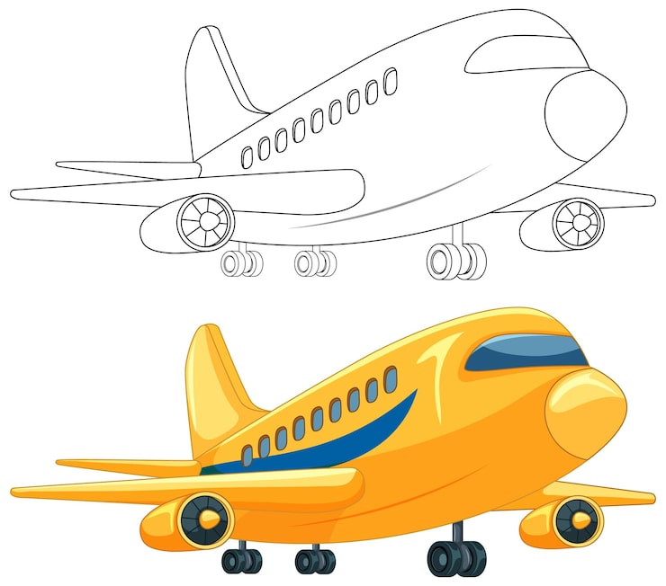 desenho de avião comercial