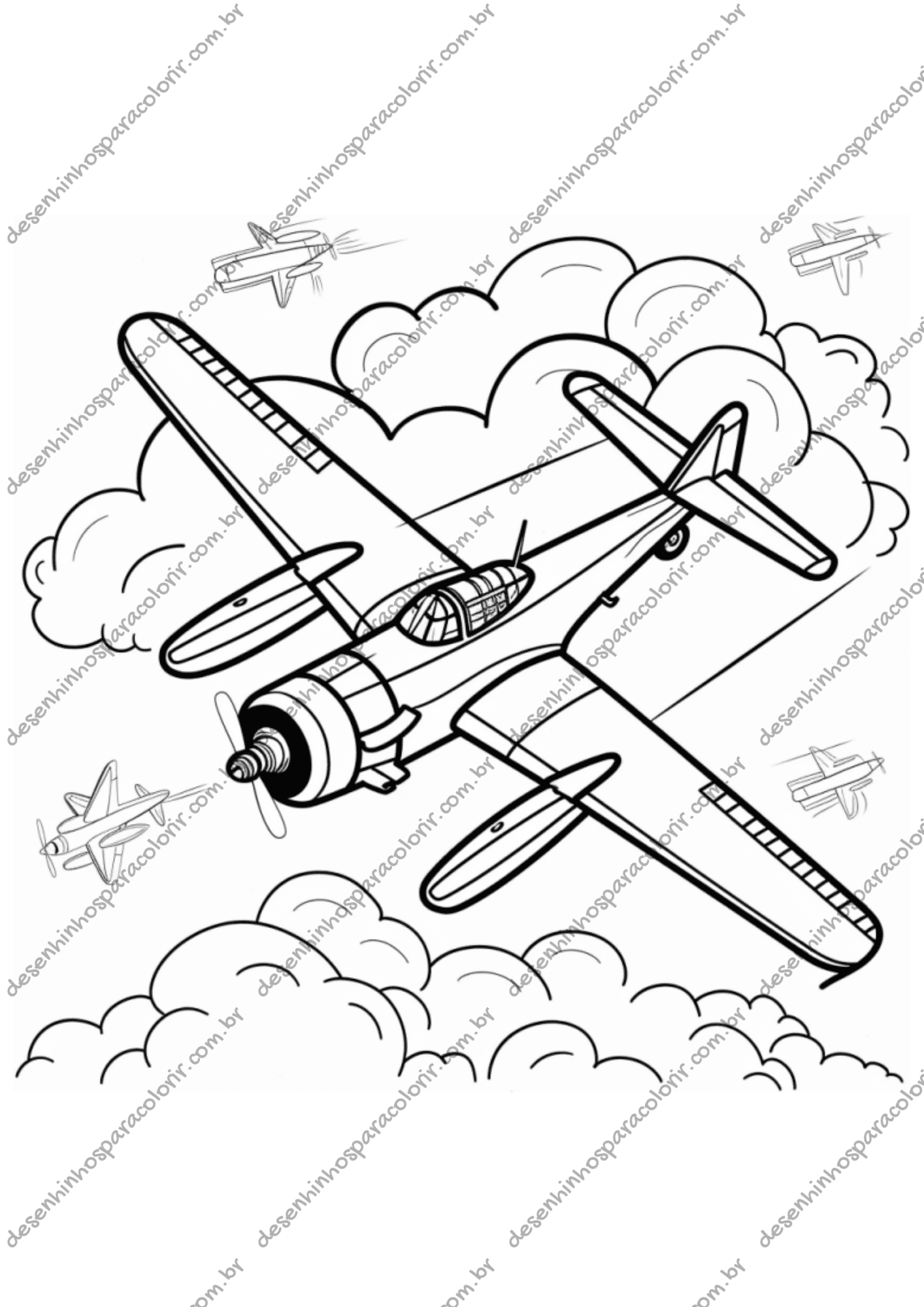 avião de brinquedo para colorir