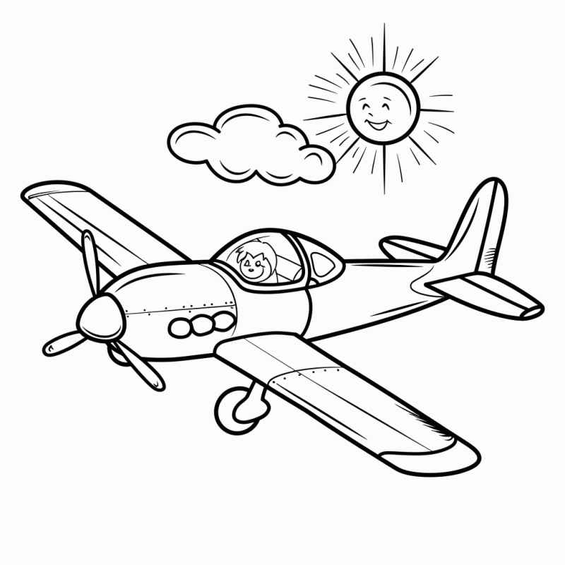 avião infantil para colorir