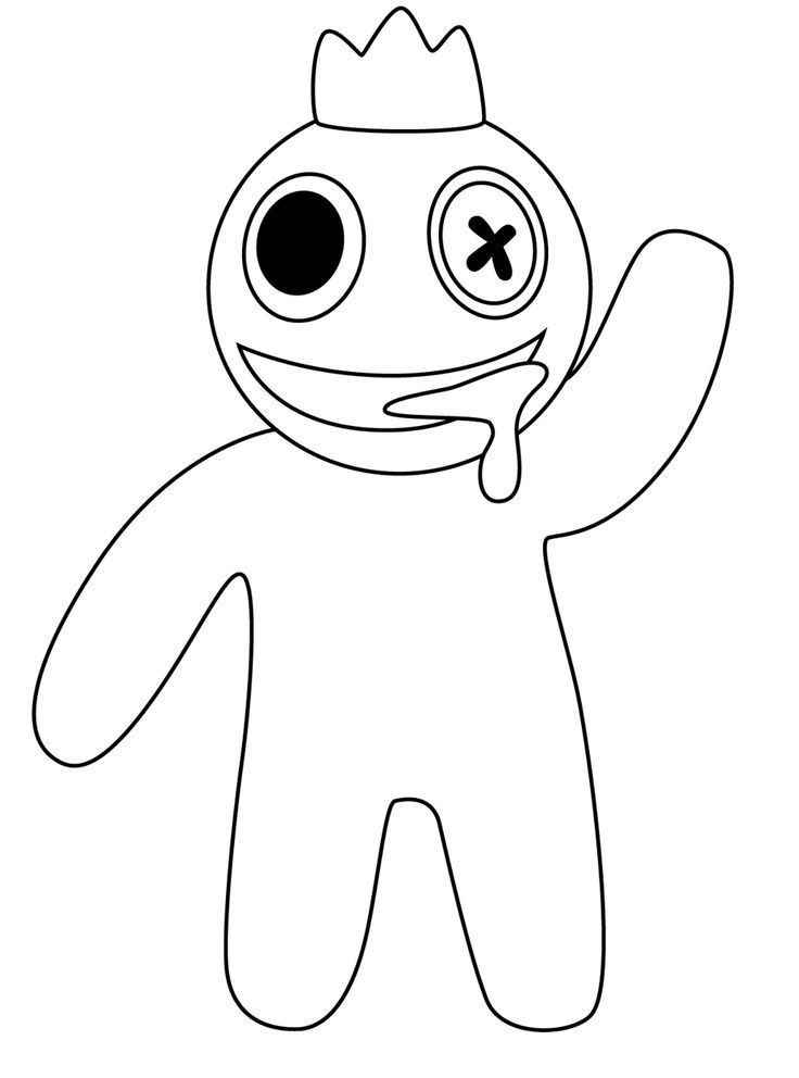colorir personagem azul rainbow friends