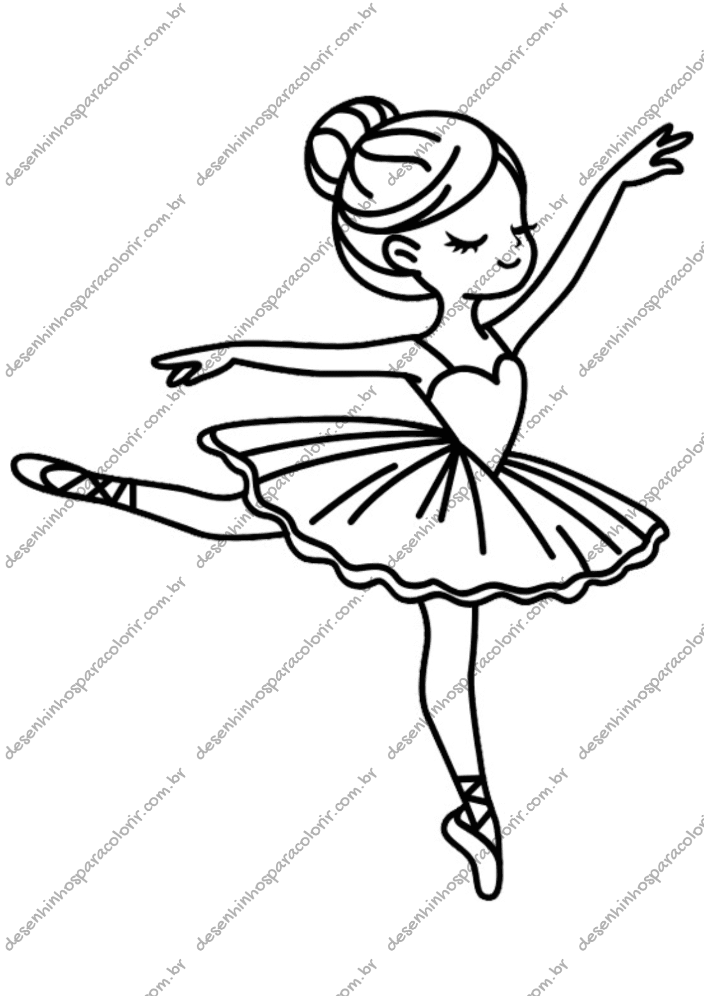 bailarina em ponta para colorir