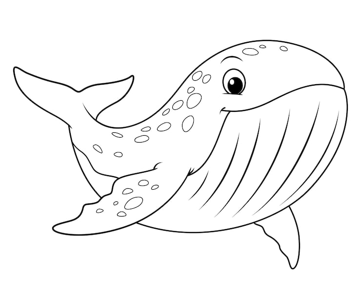 desenho de baleia azul para colorir