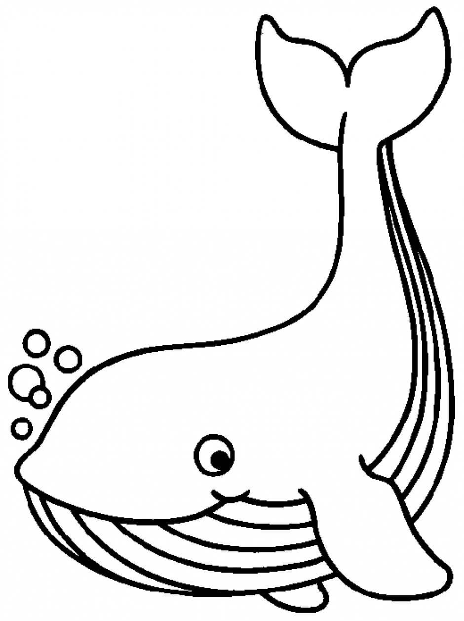 desenho de baleia azul para colorir