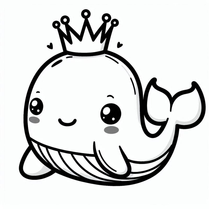desenho de baleia fofa para colorir