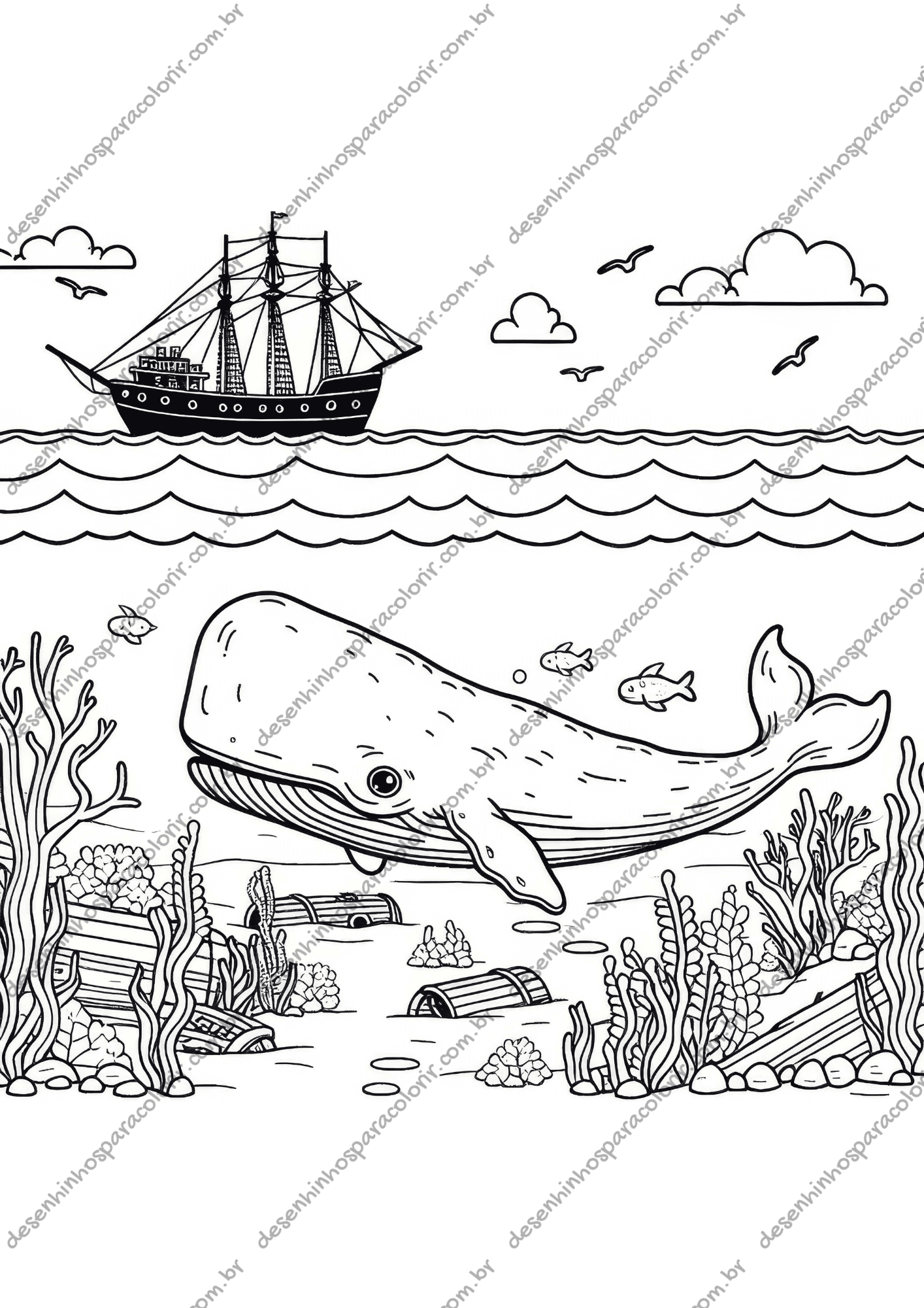 desenho de baleia para crianças