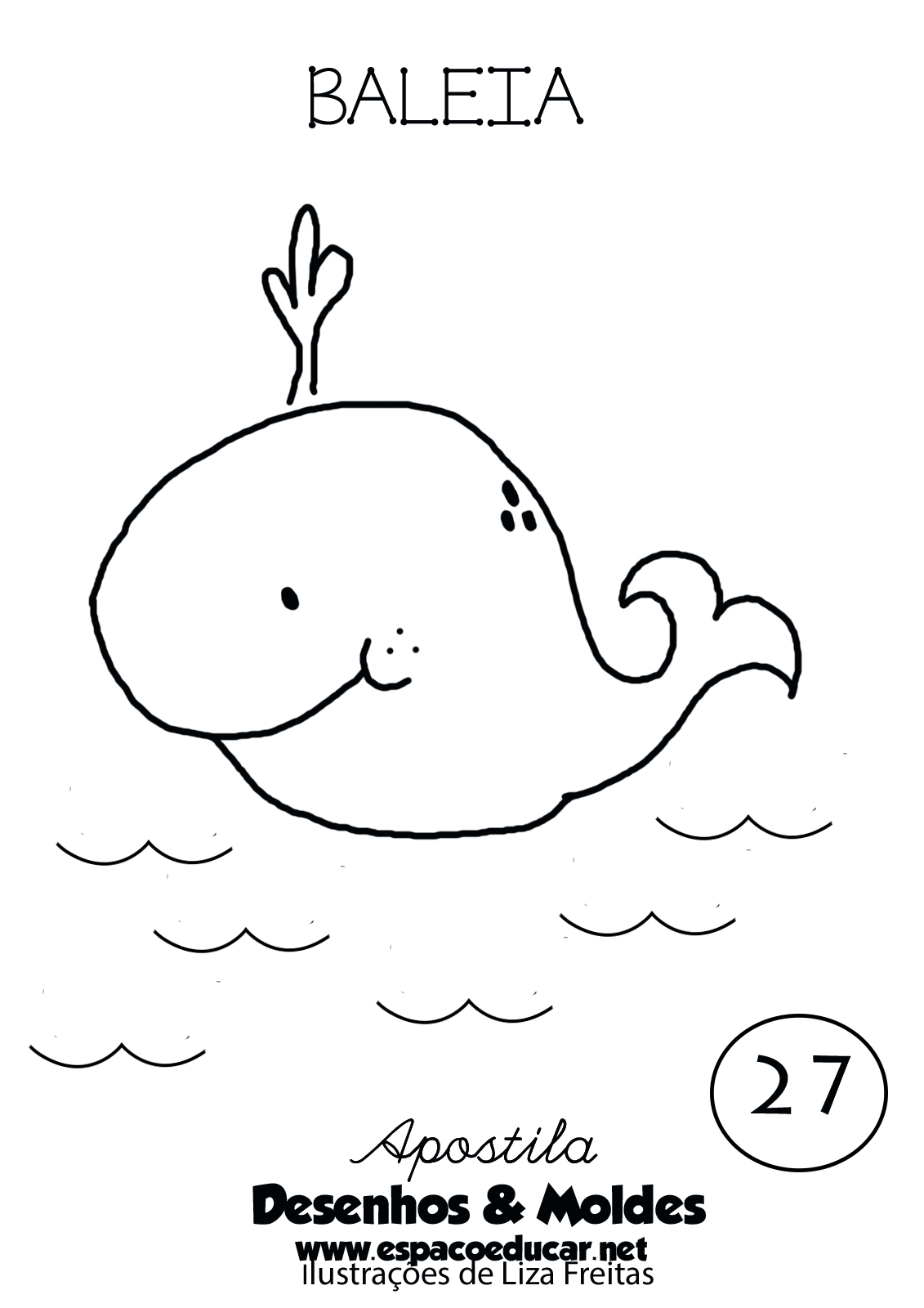 desenho de baleia azul para colorir