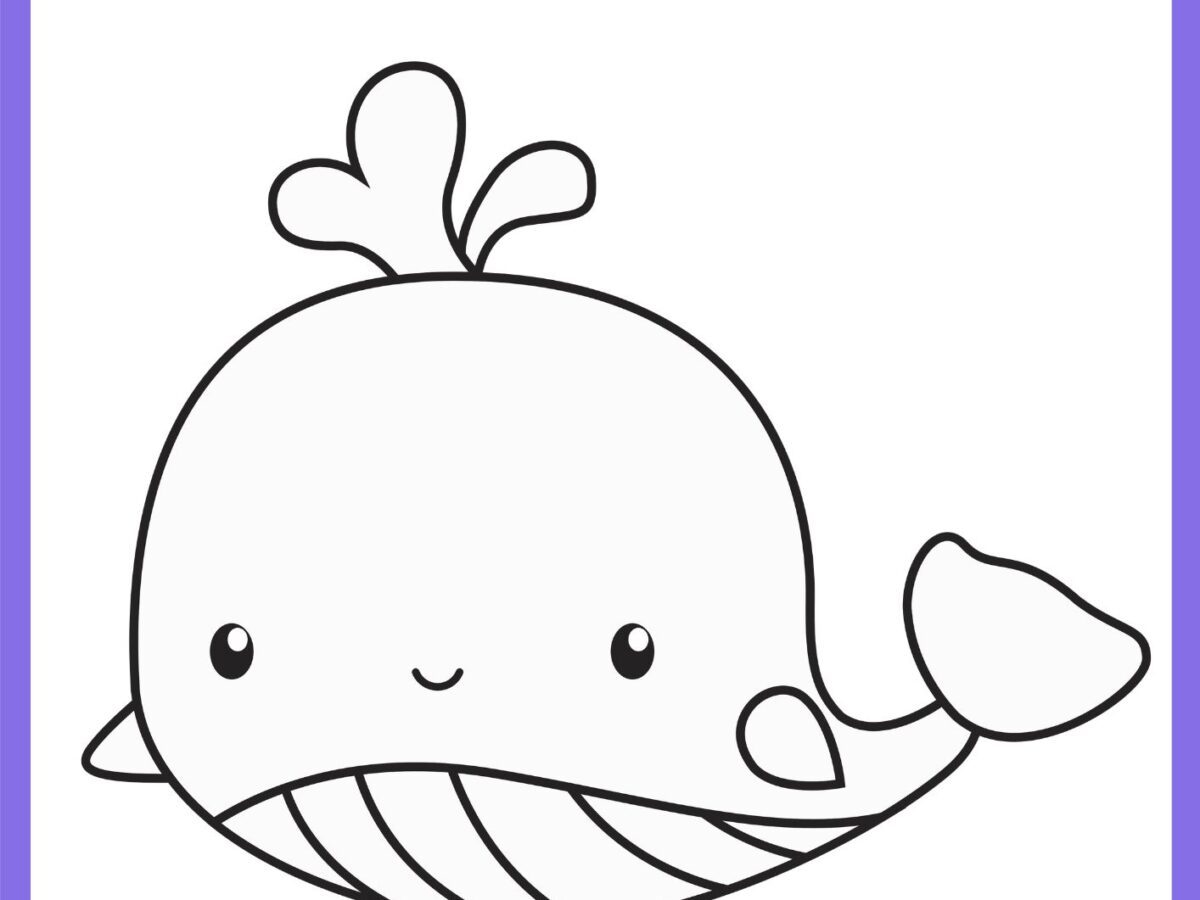 desenho de baleia fofa para colorir