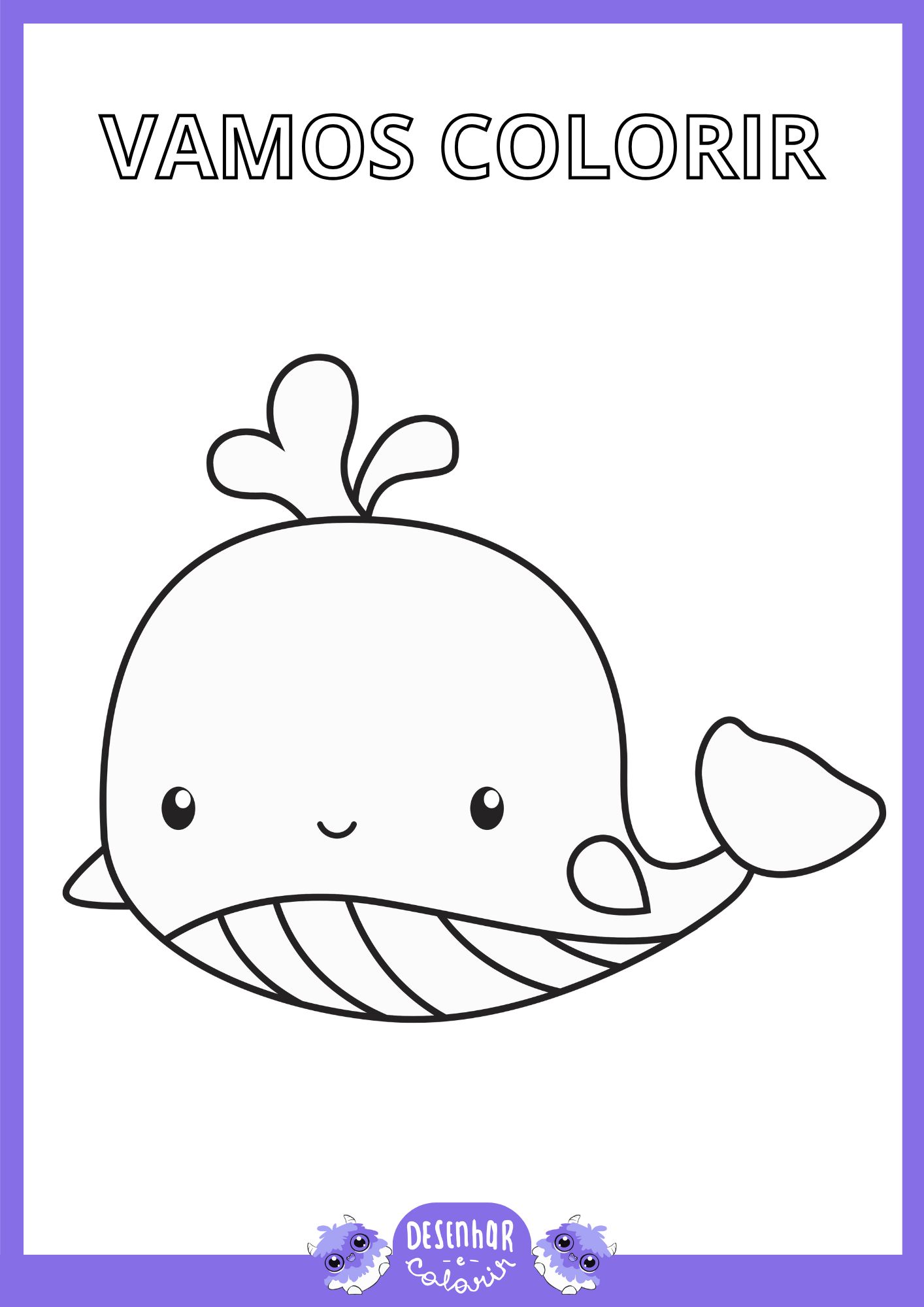 desenho de baleia infantil para colorir