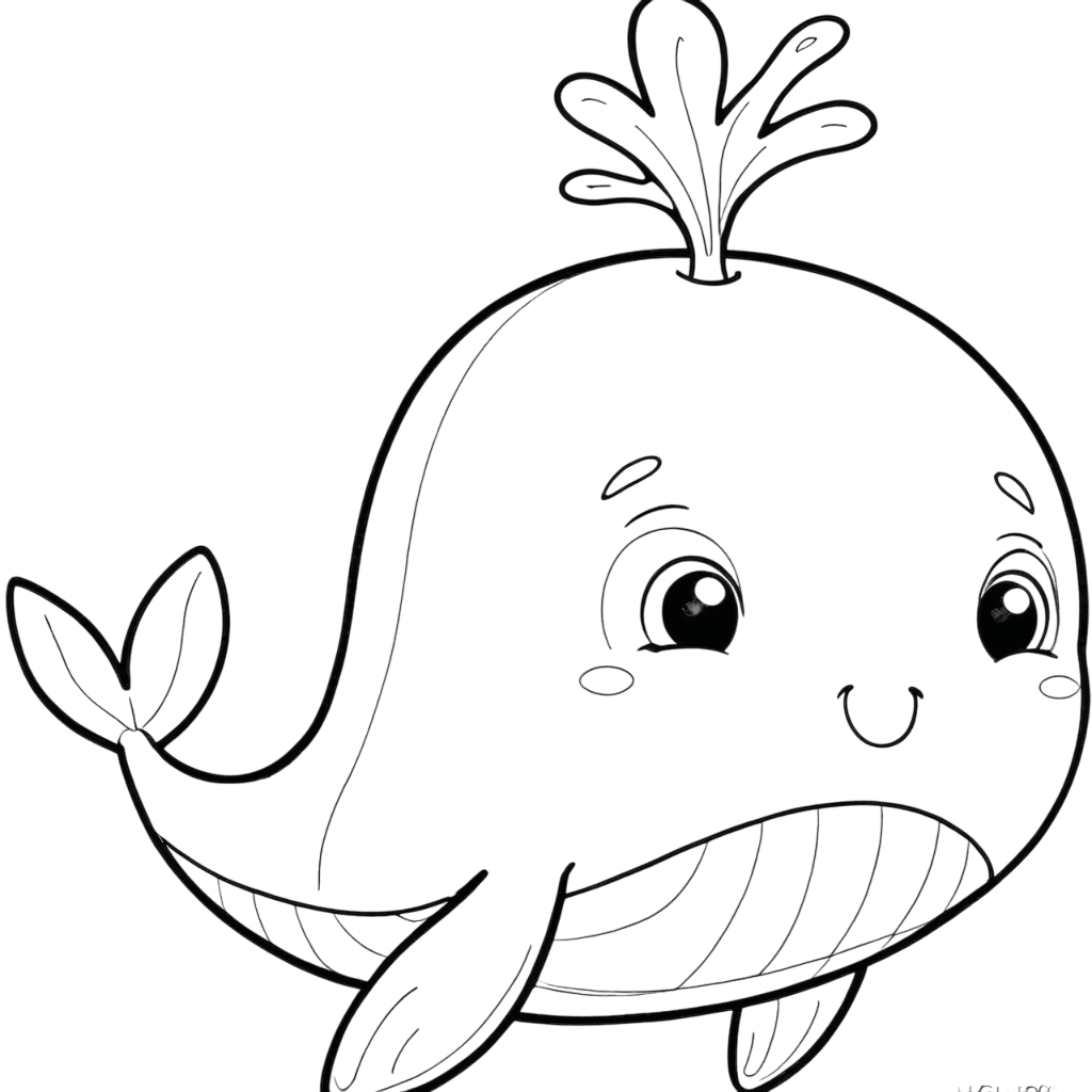 desenho de baleia simples para colorir