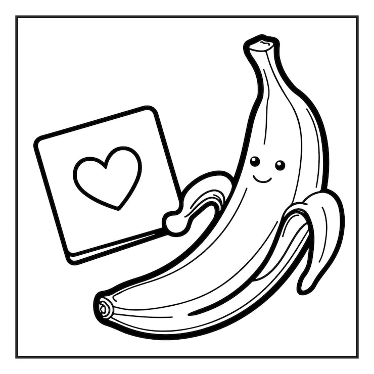 desenho de banana para pintar