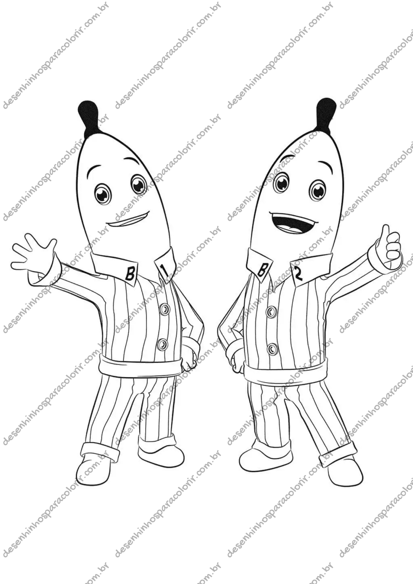 desenhos de bananas realistas para colorir