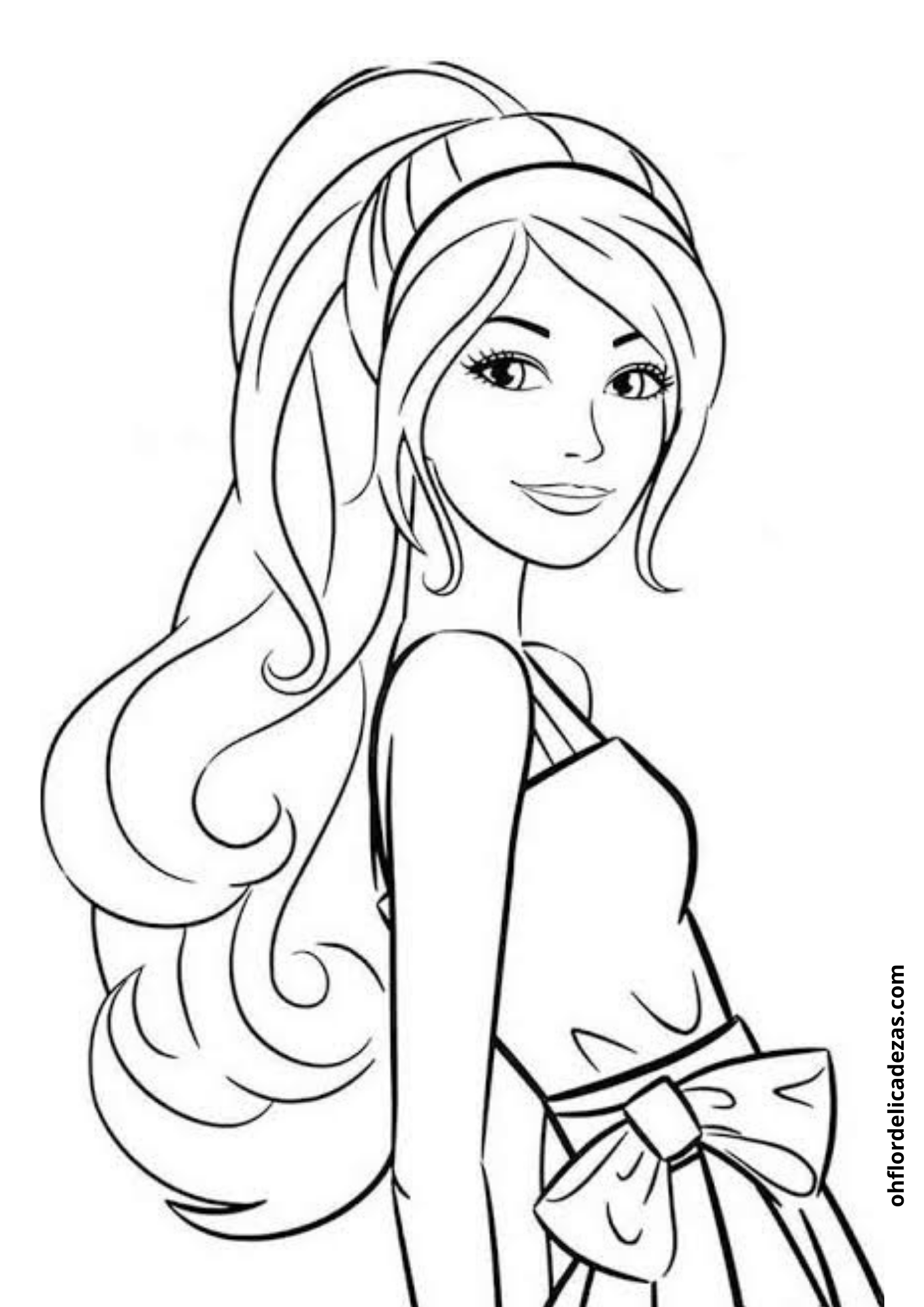 barbie desenho para colorir pdf