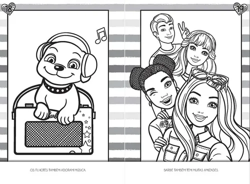 atividades barbie para colorir