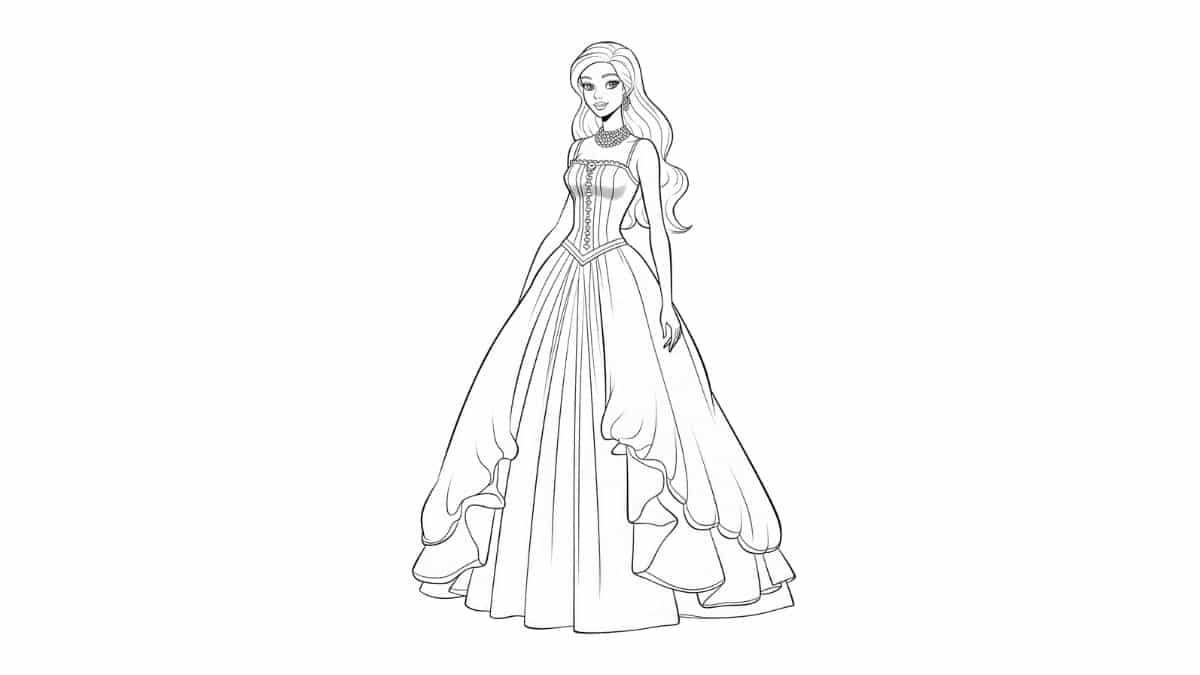 barbie princesa para colorir