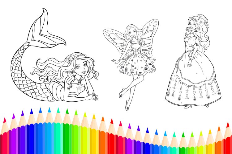 desenho barbie sereia com peixes